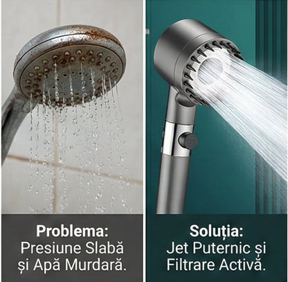 Set Complet Vara Spa - Cap de Duș + 3 CADOURI Incluse (Filtre, Furtun, Suport)